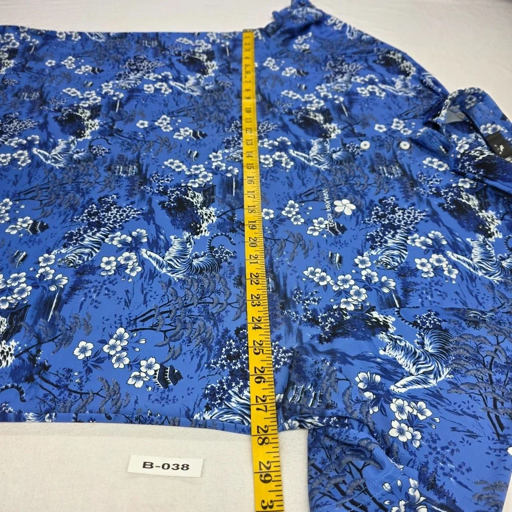 Polo Ralph Lauren RLX Tiger Mauna Kea Hawaiian Golf Shirt Blue XXL